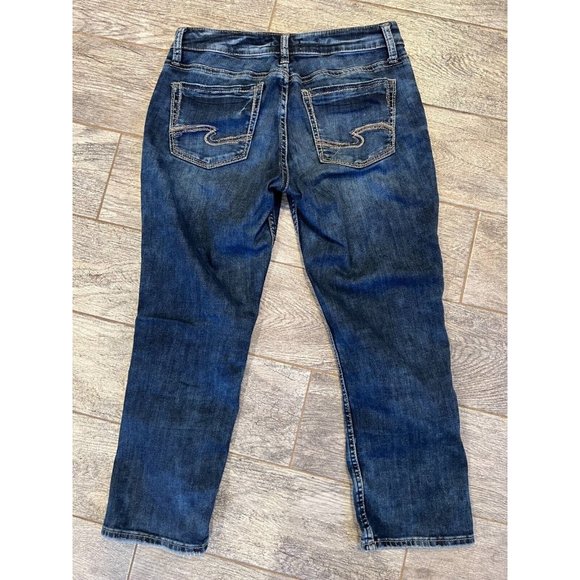 Silver Jeans Suki Capri Cropped jeans‎ size 28 x 22.5 Stretch Distressed Denim - Picture 1 of 9